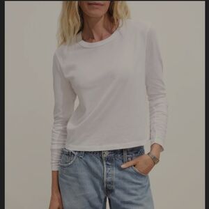 Buck Mason Pima cotton crew neck White Long Sleeve Tee - XL